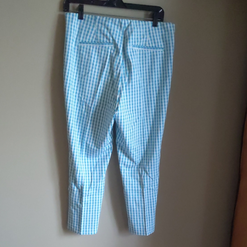 Women's Blue Checkered Crop